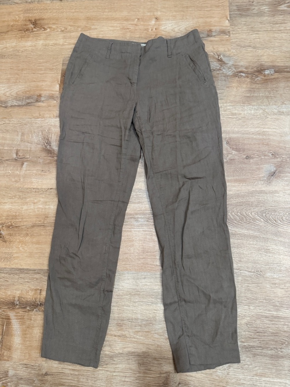 Burberry  Olive Brown Linen-Blend Chinos